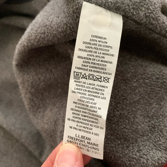 L.L Bean Coat Mens Medium Red Orange Thinsulate Bomber Jacket Fleece Lined Zip - Picture 11 of 13